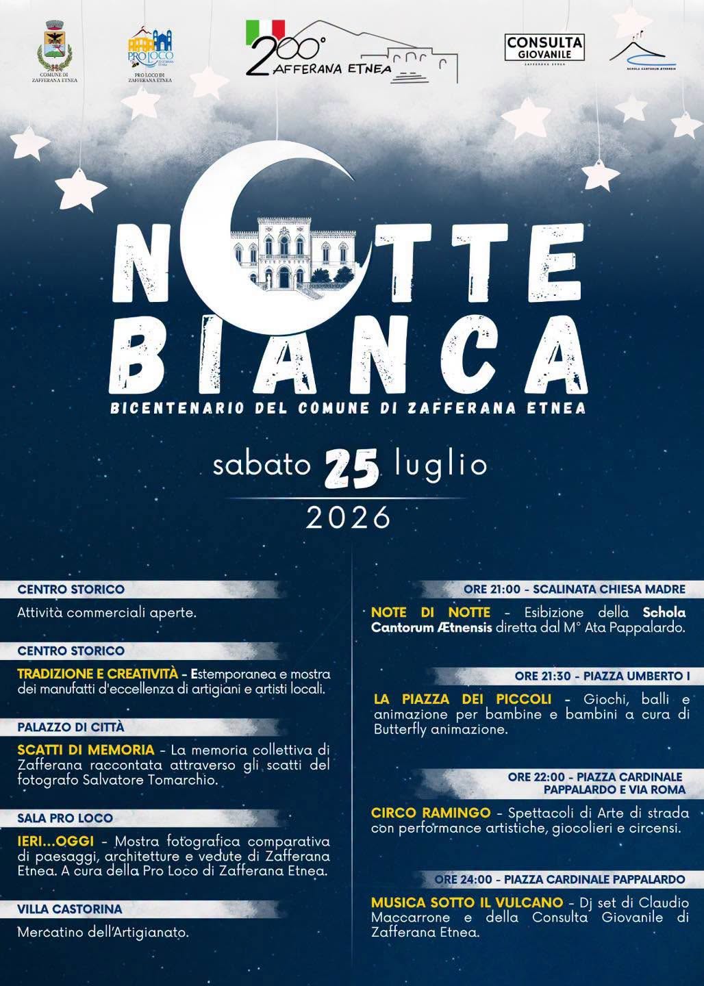 Scopri di più sull'articolo OGGI NOTTE BIANCA A ZAFFERANA ETNEA.