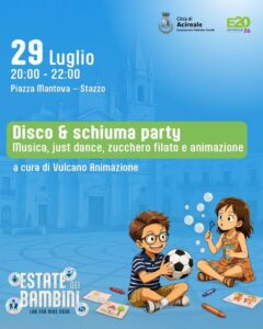 ACIREALE. ESTATE DEI BAMBINI: SCHIUMA PARTY DOMANI SERA A STAZZO. Domani sera Mercoledi 29 Luglio a Stazzo dalle 20.00 a...