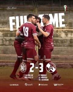 Finisce 2-3 allo Stadio “Regionale”. Vittoria granata nell’andata degli Ottavi di Finale di Coppa Italia.