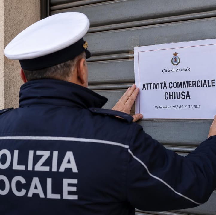 Scopri di più sull'articolo ACIREALE – ATTIVITÀ COMMERCIALE SENZA AUTORIZZAZIONI, IL COMUNE DISPONE LA CHIUSURA IMMEDIATA.